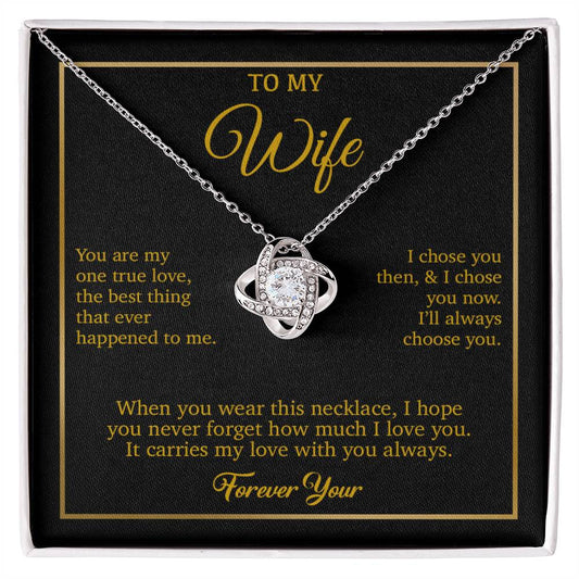 To My Wife Necklace, Gift For Wife, Anniversary Gift For Wife, Necklace For Wife 14_8_Gold