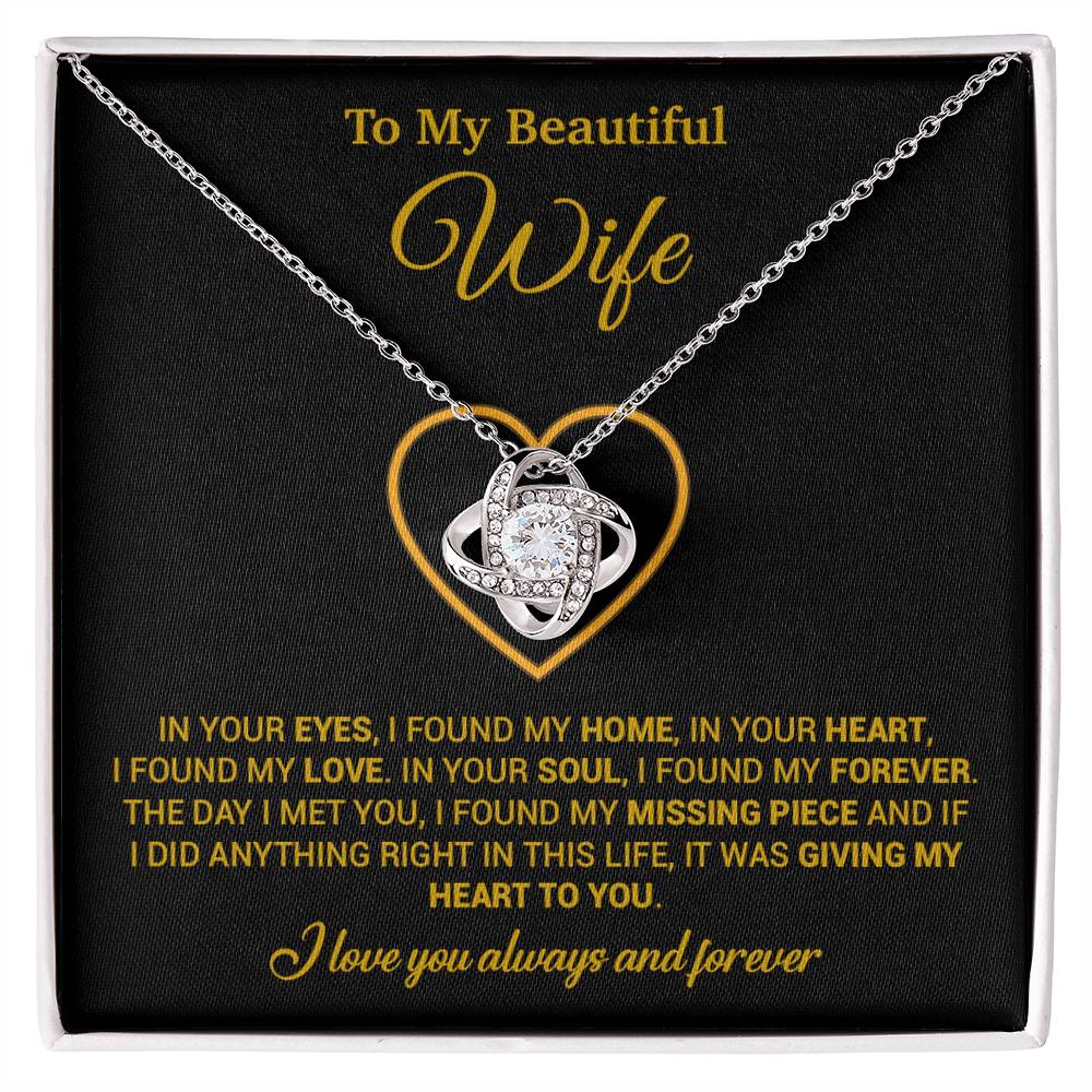 To My Wife Necklace, Gift For Wife, Anniversary Gift For Wife, Necklace For Wife 5_2_Gold