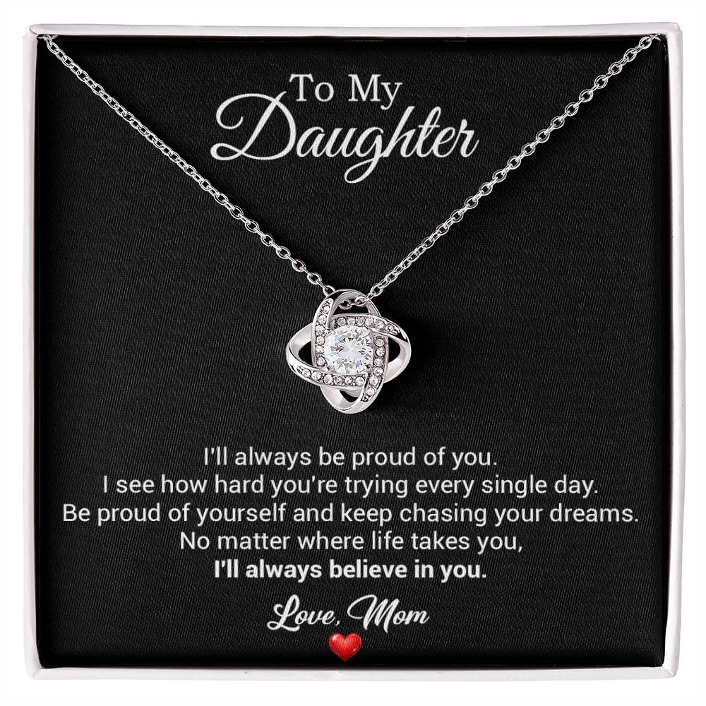 To My Daughter Necklace, Gift For Daughter From Dad, Daughter Father Necklace 2_8_Black