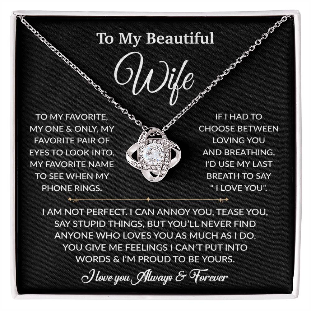 To My Wife Necklace, Gift For Wife, Anniversary Gift For Wife, Necklace For Wife 7_6_Black
