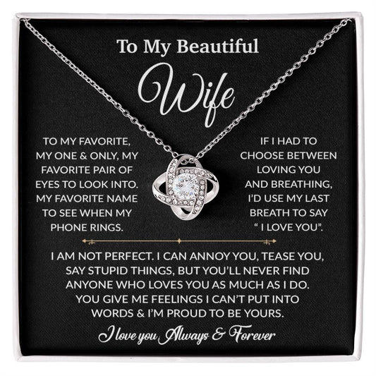 To My Wife Necklace, Gift For Wife, Anniversary Gift For Wife, Necklace For Wife 7_6_Black