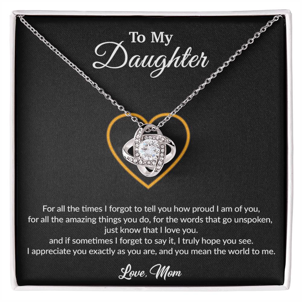 To My Daughter Necklace, Gift for Daughter from Mom, Mother Daughter Necklace 20_8_Black