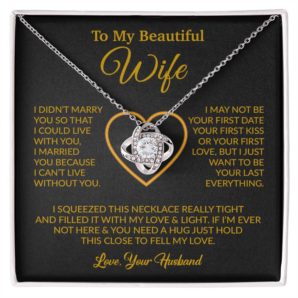 To My Wife Necklace, Wife Gift from Husband, Christmas Gift 7_12_Gold