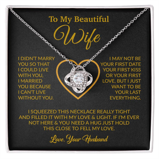 To My Wife Necklace, Wife Gift from Husband, Christmas Gift 7_12_Gold