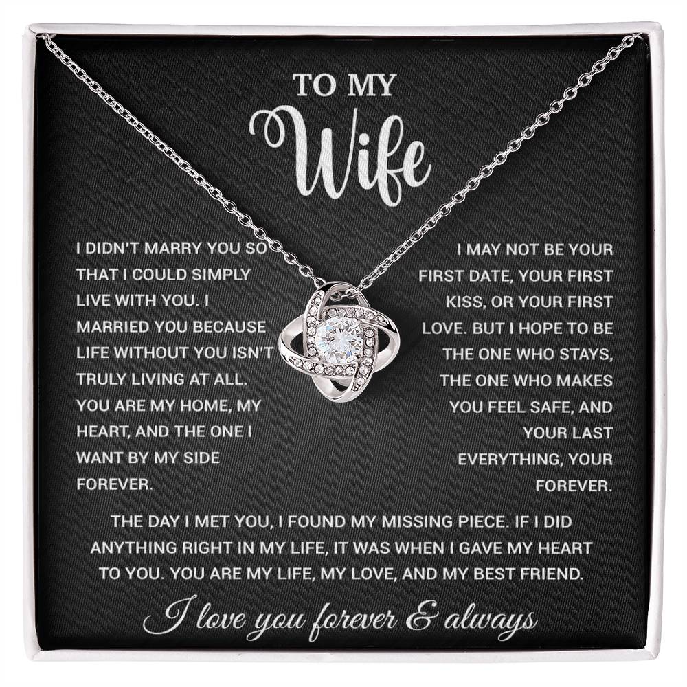To My Wife Necklace, Gift For Wife, Anniversary Gift For Wife, Necklace For Wife 21_9_Black