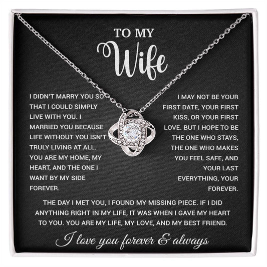 To My Wife Necklace, Gift For Wife, Anniversary Gift For Wife, Necklace For Wife 21_9_Black