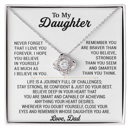 To My Daughter Necklace, Daughter Father Necklace, Daughter Gift From Dad 28_8_White