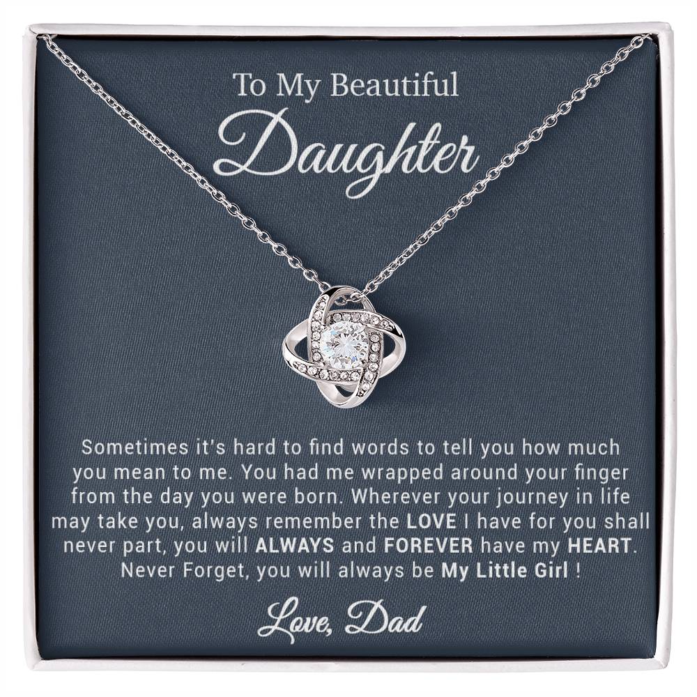 To My Daughter Necklace, Gift for Daughter from Dad, Father Daughter Necklace 20_4_Black