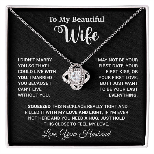 To My Wife Necklace, Wife Gift From Husband, Wife Husband Necklace, Christmas Gift 25_9_Black