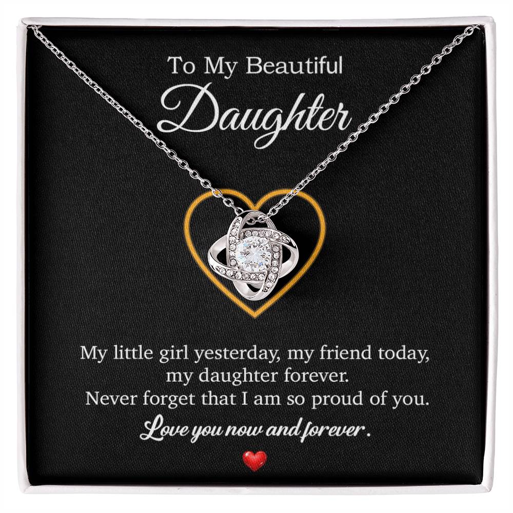 To My Daughter Necklace, Gift For Daughter From Dad, Daughter Father Necklace 10_7_Black