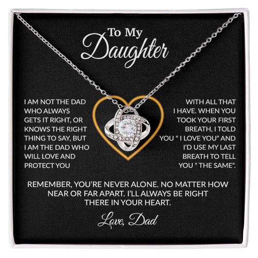 To My Daughter Necklace, Gift For Daughter From Dad, Daughter Father Necklace 14_1_Black
