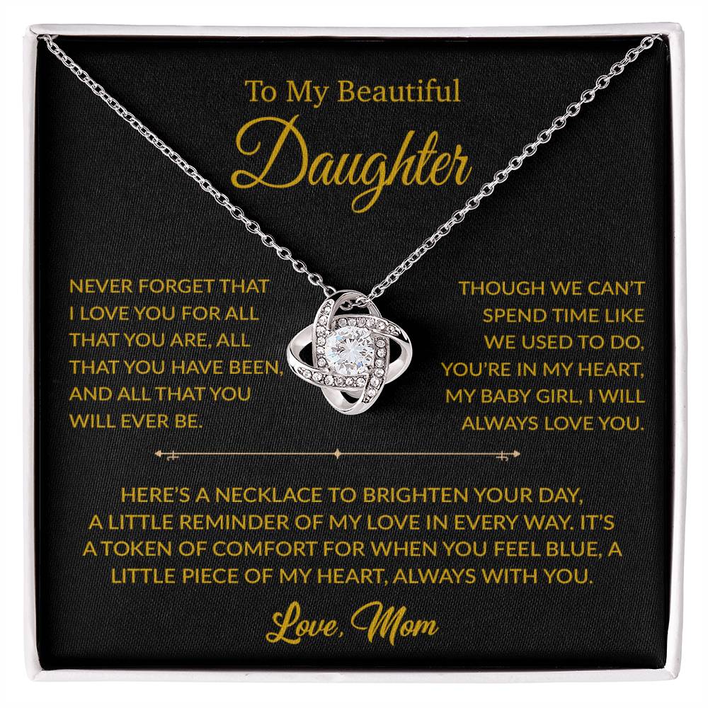 To My Daughter Necklace, Gift for Daughter from mom, Daughter mother Necklace 27_6_Gold