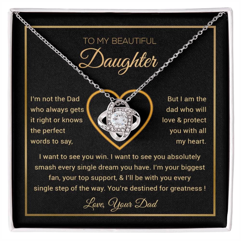 To My Daughter Necklace, Gift for Daughter from Dad, Father Daughter Necklace 9_6_Gold