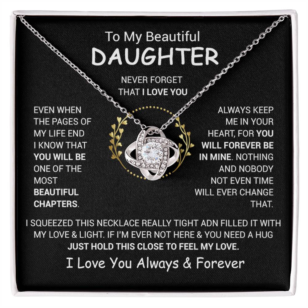 To My Daughter Necklace, Daughter Father Necklace, Daughter Gift From Dad, Mom 13_12_Black