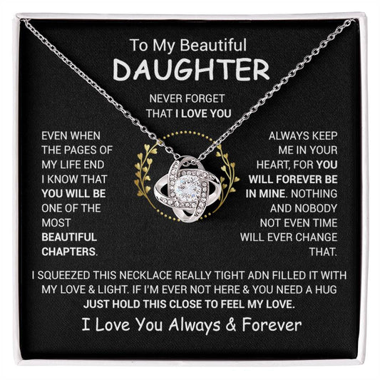 To My Daughter Necklace, Daughter Father Necklace, Daughter Gift From Dad, Mom 13_12_Black