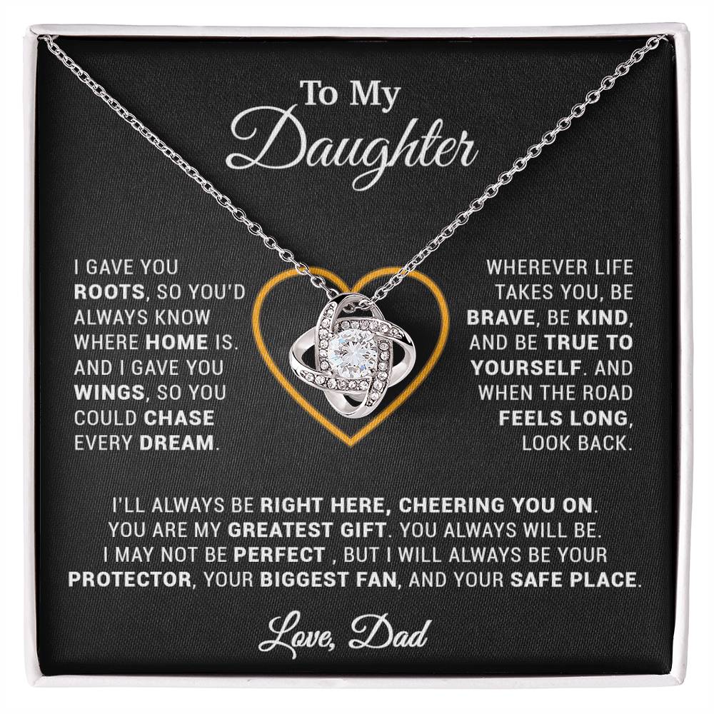 To My Daughter Necklace, Gift for Daughter from Dad, Father Daughter Necklace 18_3_Black