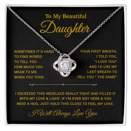 To My Daughter Necklace, Gift for Daughter from Dad, Father Daughter Necklace 22_11_Gold