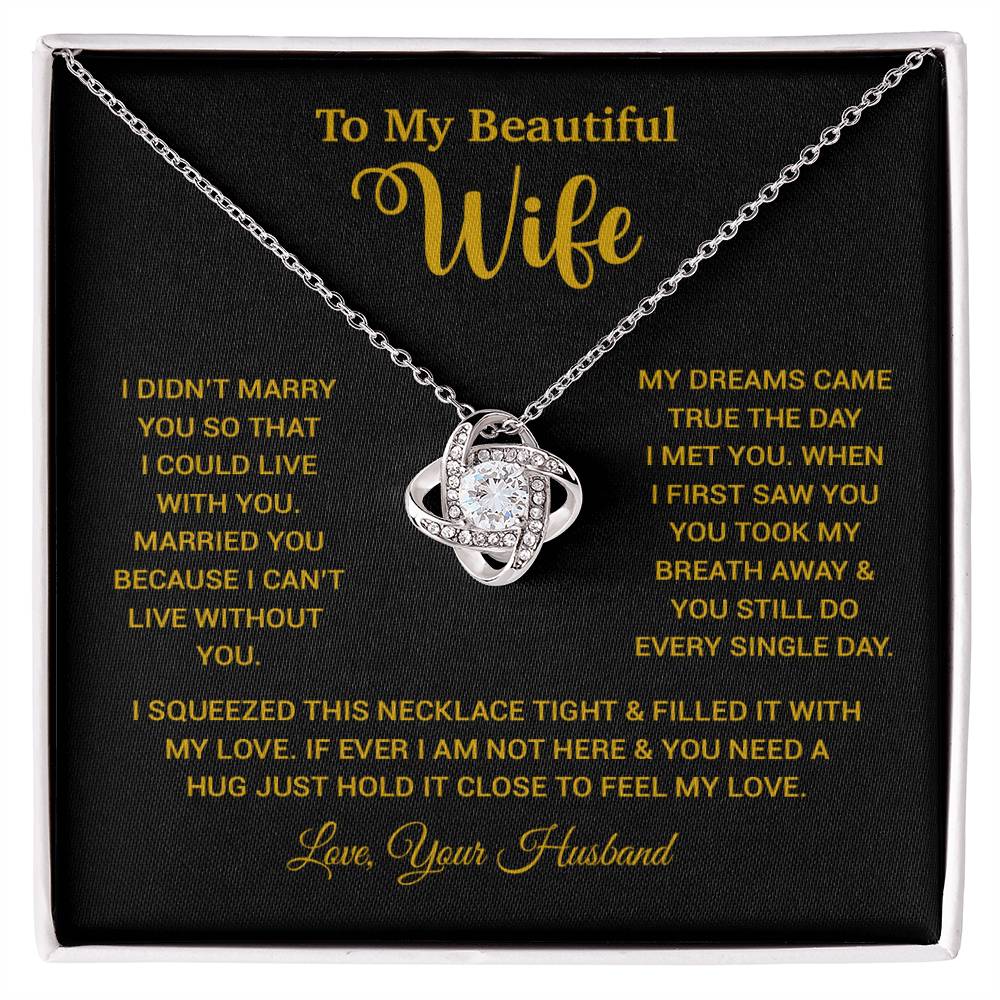 To My Wife Necklace, Wife Gift From Husband, Wife Husband Necklace, Christmas Gift 26_10_Gold