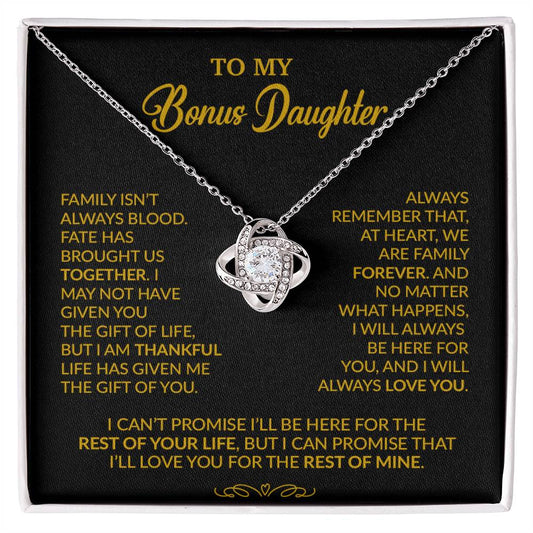 To My Bonus Daughter Necklace, Gift for Bonus Daughter, Step Daughter Birthday 30_9_Gold