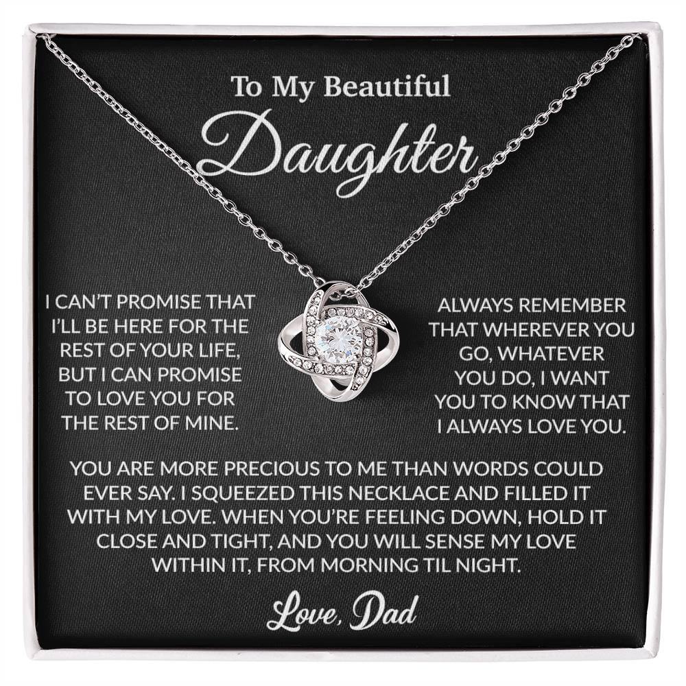 To My Daughter Necklace, Gift for Daughter from Dad, Father Daughter Necklace 8_6_Black
