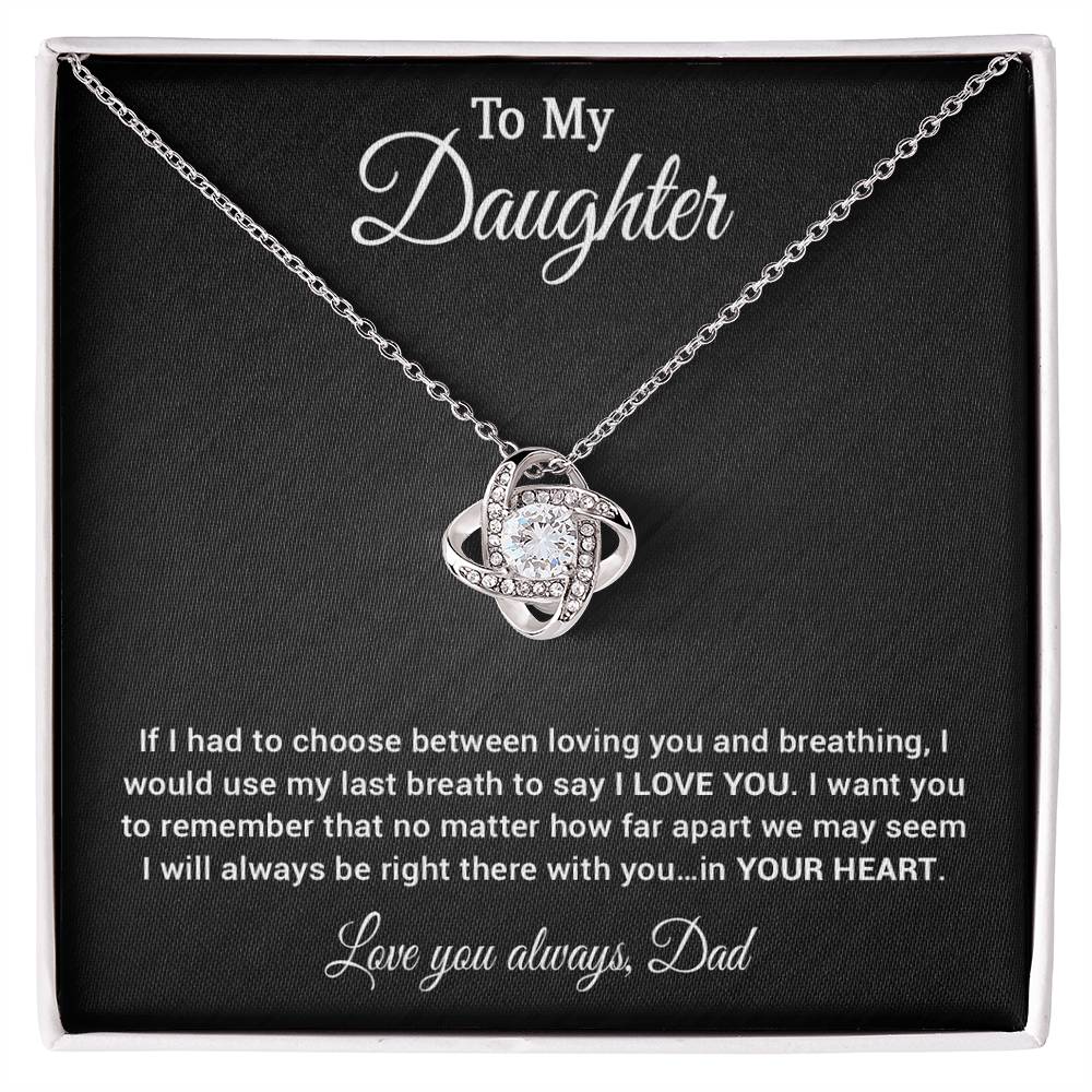 To My Daughter Necklace, Daughter Father Necklace, Daughter Gift from Dad 30_4_Black