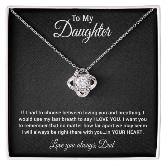 To My Daughter Necklace, Daughter Father Necklace, Daughter Gift from Dad 30_4_Black