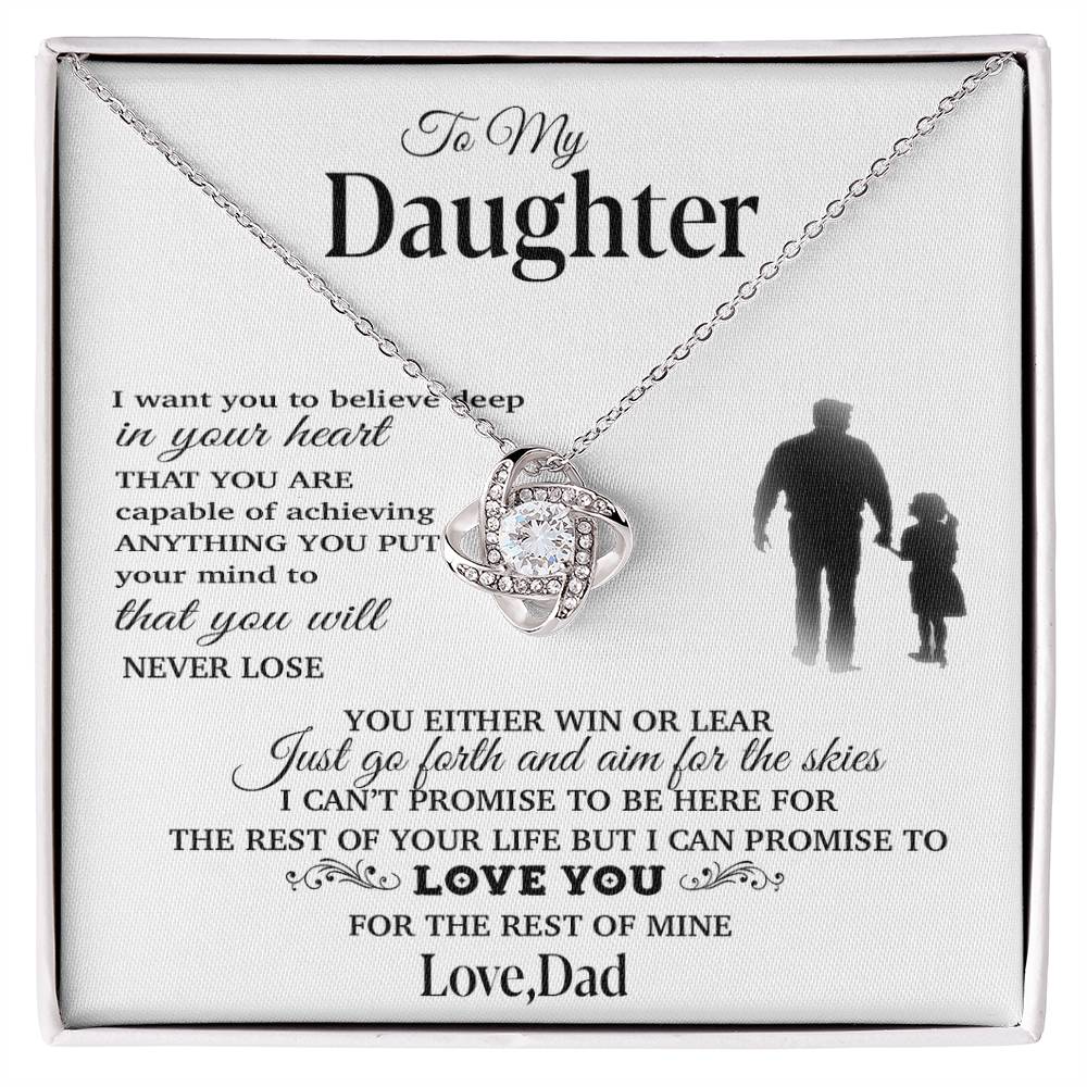 To My Daughter Necklace, Gift for Daughter from Dad, Father Daughter Necklace 30_11_White