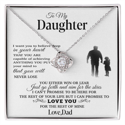 To My Daughter Necklace, Gift for Daughter from Dad, Father Daughter Necklace 30_11_White