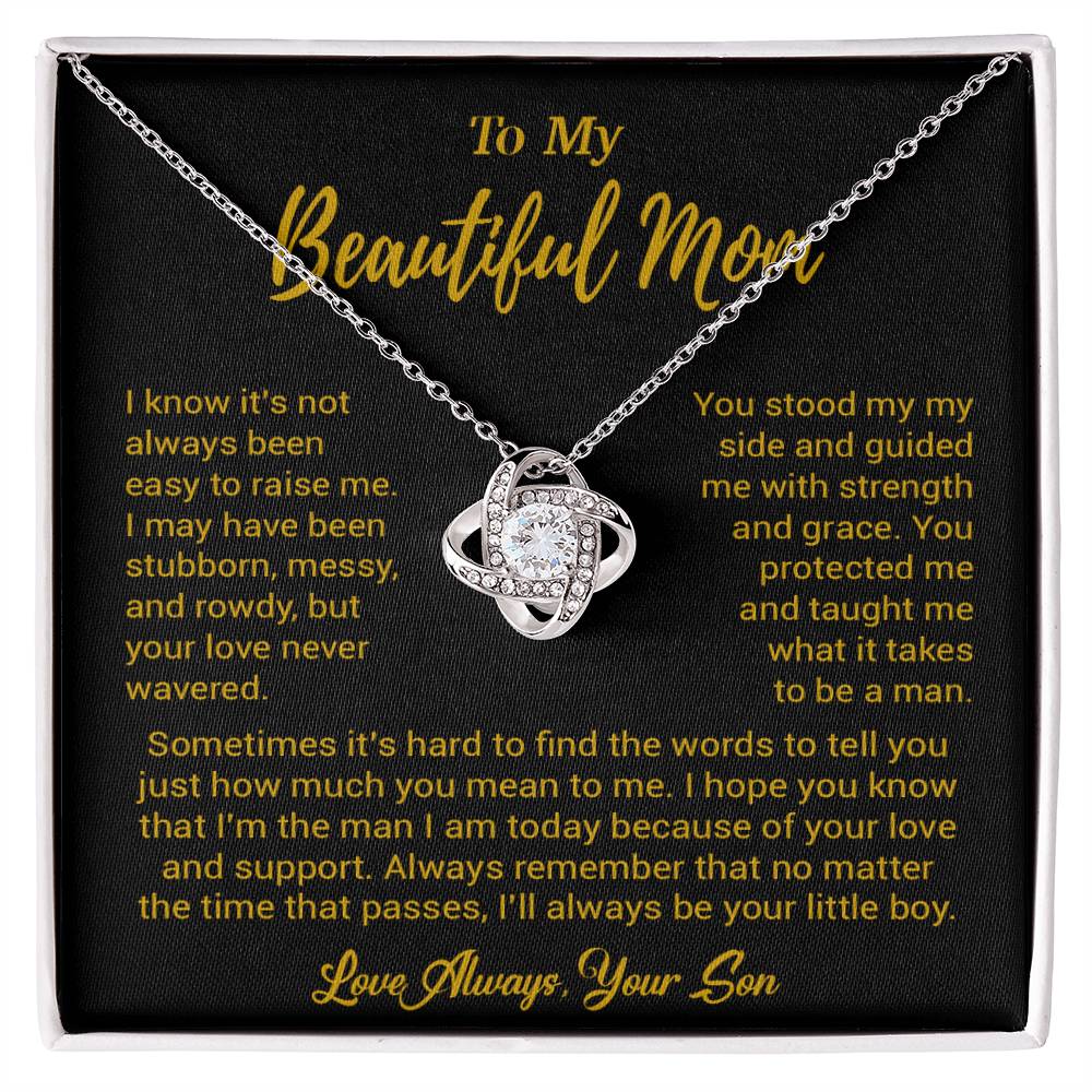 To My Beautiful Mom Necklace Mom Birthday Gift Mother's Day Gift Necklace For Mom From Son_ 8_5_Gold