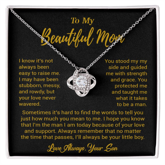 To My Beautiful Mom Necklace Mom Birthday Gift Mother's Day Gift Necklace For Mom From Son_ 8_5_Gold