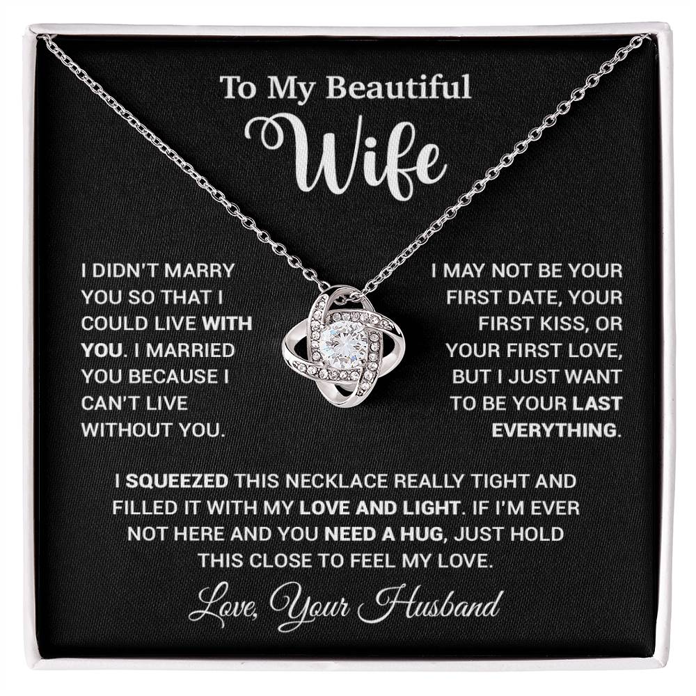 To My Wife Necklace, Wife Gift From Husband, Wife Husband Necklace, Christmas Gift 25_9_Black