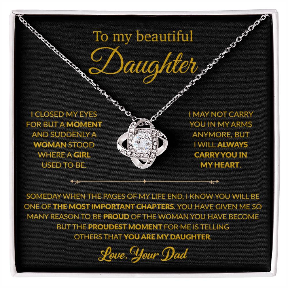 To My Daughter Necklace, Gift For Daughter From Dad, Daughter Father Necklace 9_1_Gold