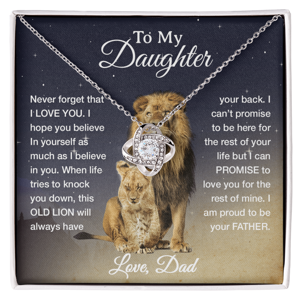To My Daughter Necklace, Xmas Gift For Daughter From Dad, Daughter Father Lion