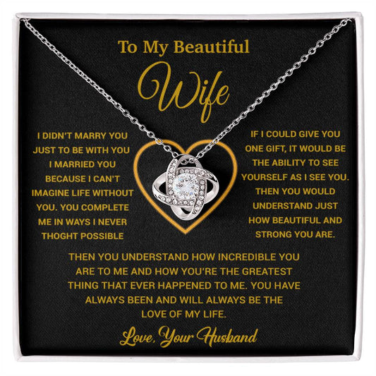 To My Wife Necklace, Gift For Wife, Anniversary Gift For Wife, Necklace For Wife 4_2_Gold