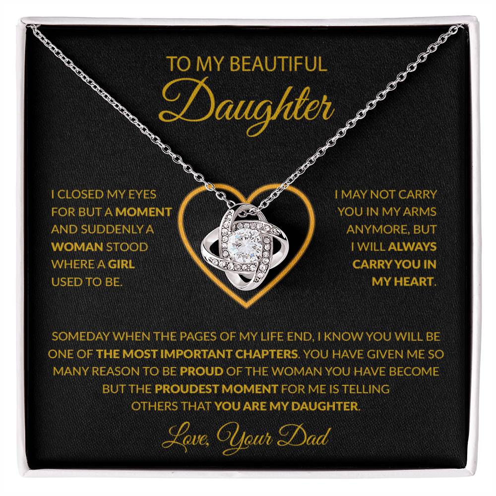 To My Daughter Necklace, Gift For Daughter From Dad, Daughter Father Necklace 8_12_Gold