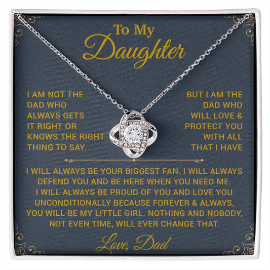 To My Daughter Necklace, Gift for Daughter from Dad, Father Daughter Necklace 7_10_Gold