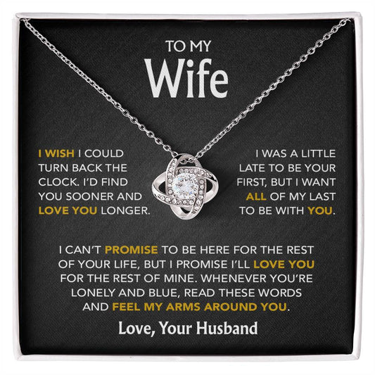 To My Wife Necklace, Gift For Wife, Anniversary Gift For Wife, Necklace For Wife 20_5_Black