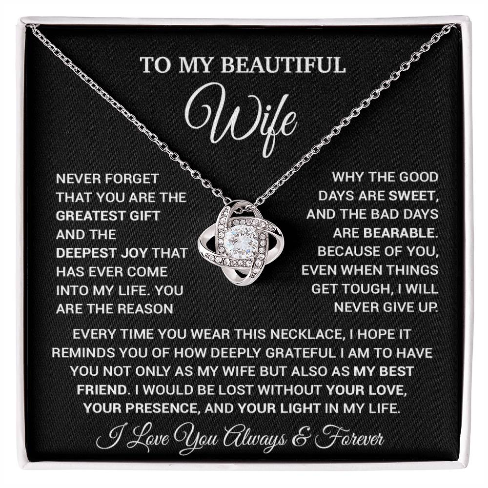 To My Wife Necklace, Christmas Gifts For Wife, Anniversary Cute Gift For Wife_16_9_Black