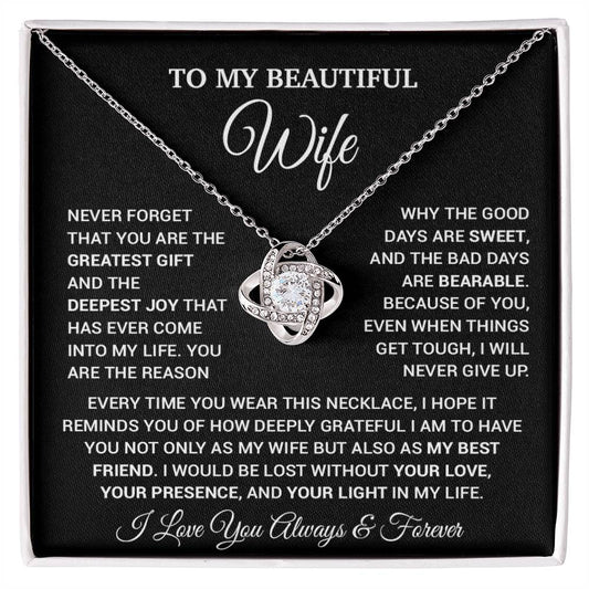 To My Wife Necklace, Christmas Gifts For Wife, Anniversary Cute Gift For Wife_16_9_Black