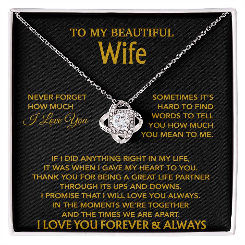 To My Wife Necklace, Christmas Gifts For Wife, Anniversary Cute Gift For Wife_Gold_20_8