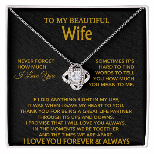 To My Wife Necklace, Christmas Gifts For Wife, Anniversary Cute Gift For Wife_Gold_20_8