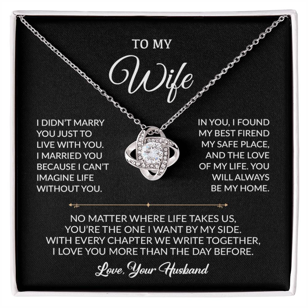 To My Wife Necklace, Gift For Wife, Anniversary Gift For Wife, Necklace For Wife 21_8_Black