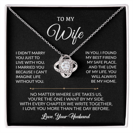 To My Wife Necklace, Gift For Wife, Anniversary Gift For Wife, Necklace For Wife 21_8_Black