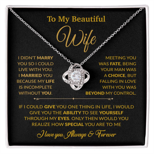 To My Wife Necklace, Gift For Wife, Anniversary Gift For Wife, Necklace For Wife 16_6_Gold