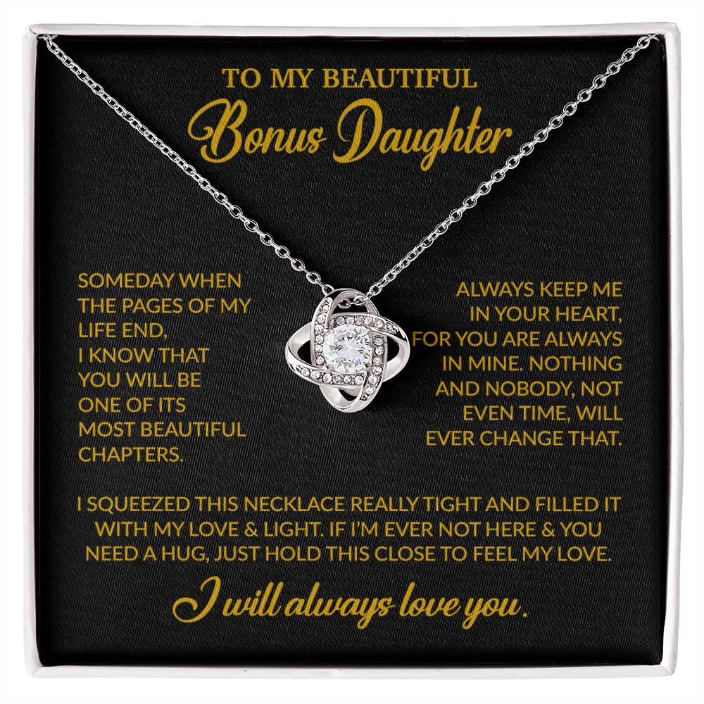 To My Bonus Daughter Necklace, Gift for Bonus Daughter, Step Daughter Birthday 25_11_Gold