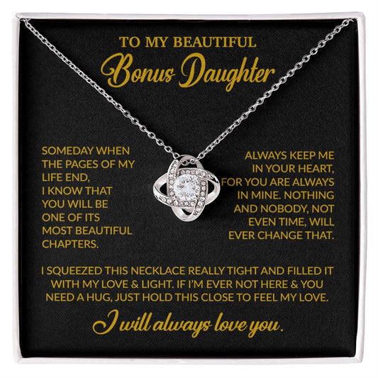 To My Bonus Daughter Necklace, Gift for Bonus Daughter, Step Daughter Birthday 25_11_Gold