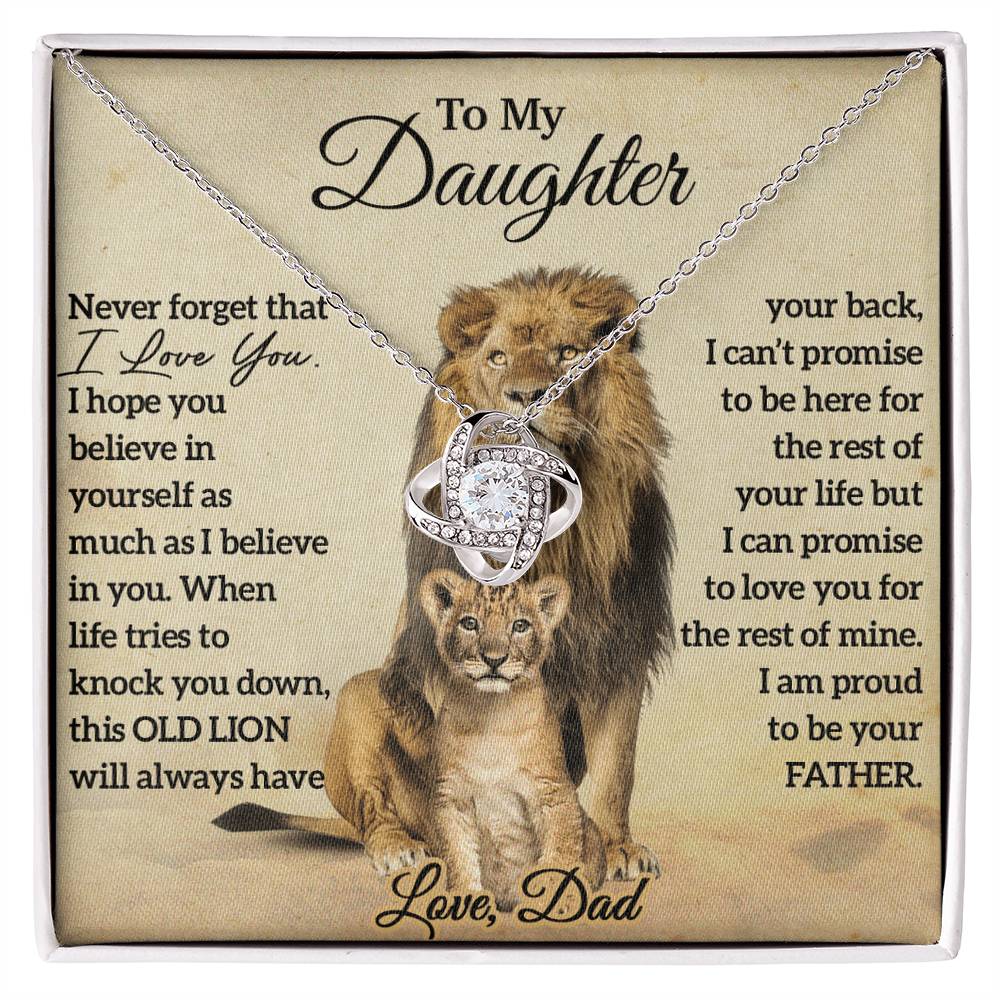 To My Daughter Lion Necklace, Daughter Birthday Gift, Lion Dad Gift