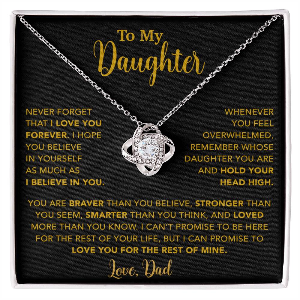 To My Daughter Necklace, Gift for Daughter from Dad, Father Daughter Necklace  9_4_Gold