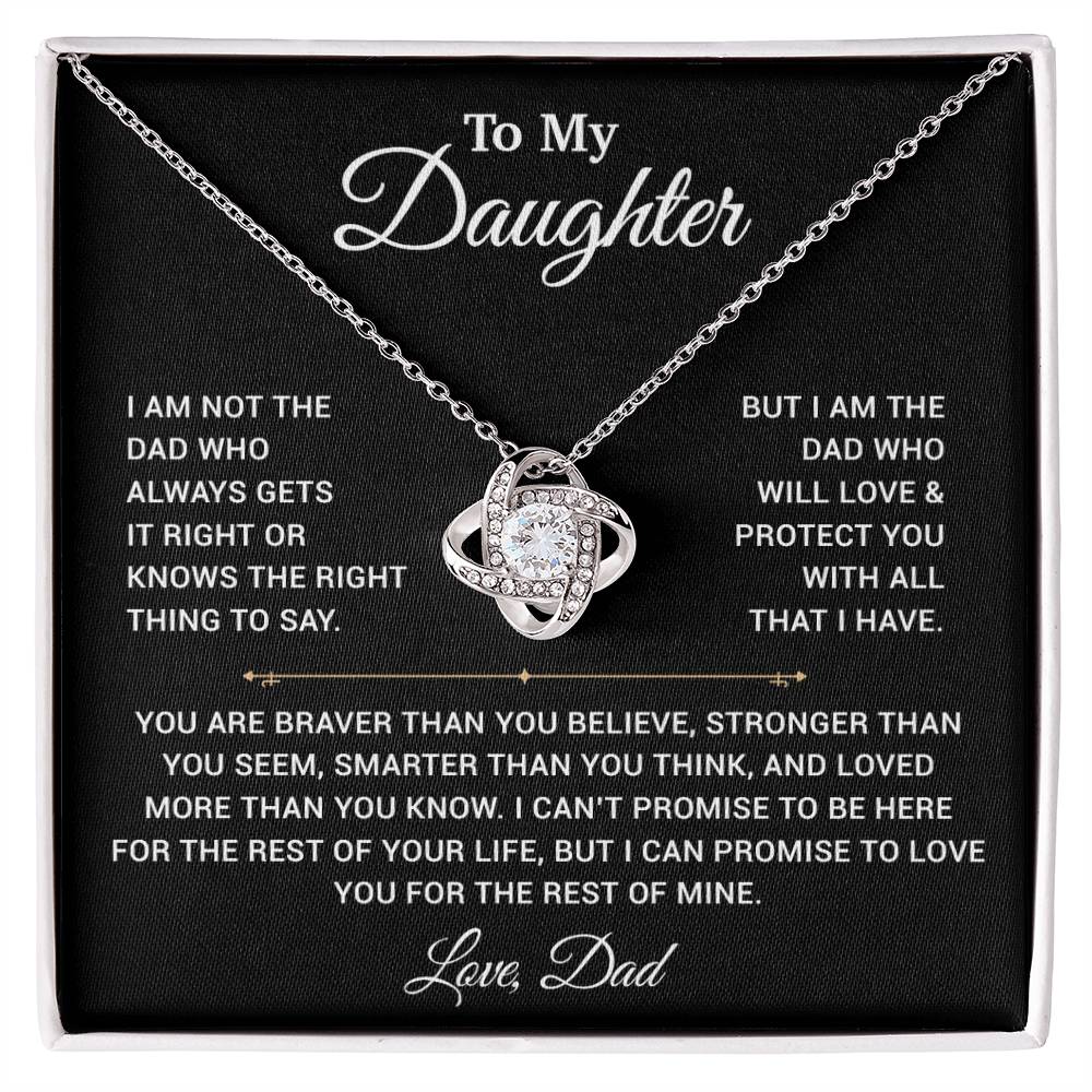 To My Daughter Necklace, Gift for Daughter from Dad, Father Daughter Necklace 3_4_Black