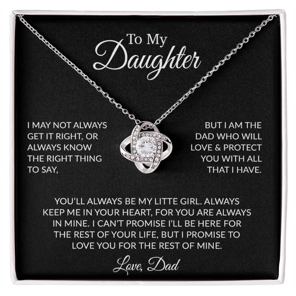 To My Daughter Necklace Gift for Daughter from Dad,Daughter Father Necklace 17_6_Black